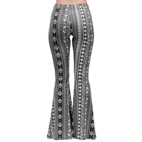 Bell Bottom Flare Gypsy Hippie Stretch Yoga Pants - Picture 4 of 6